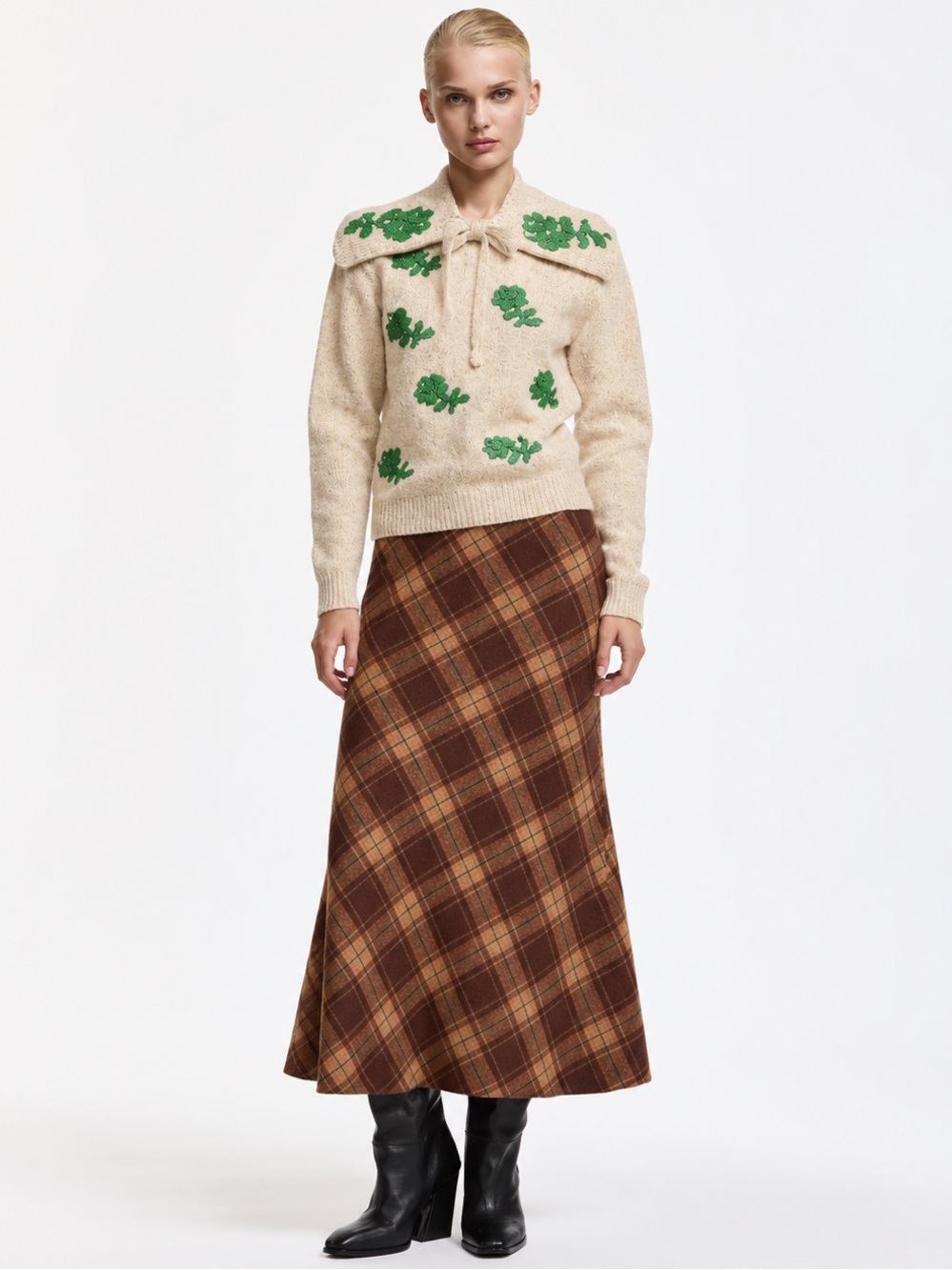 Vintage Plaid Wool Blend A-Line Midi Skirt
Chic Librarian Academia